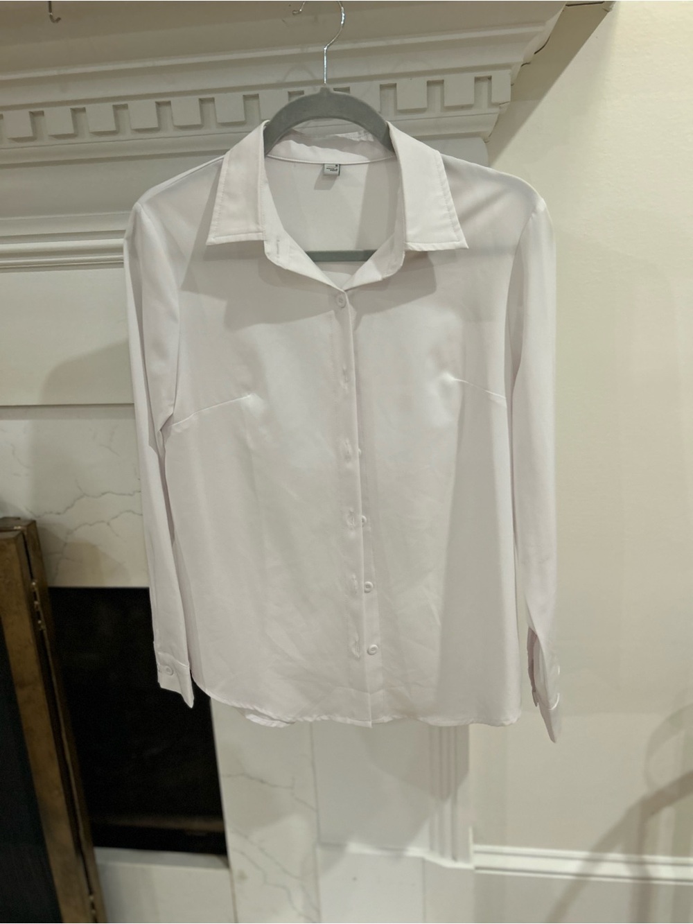 Professional White Long-Sleeve Button-Down Shirt
